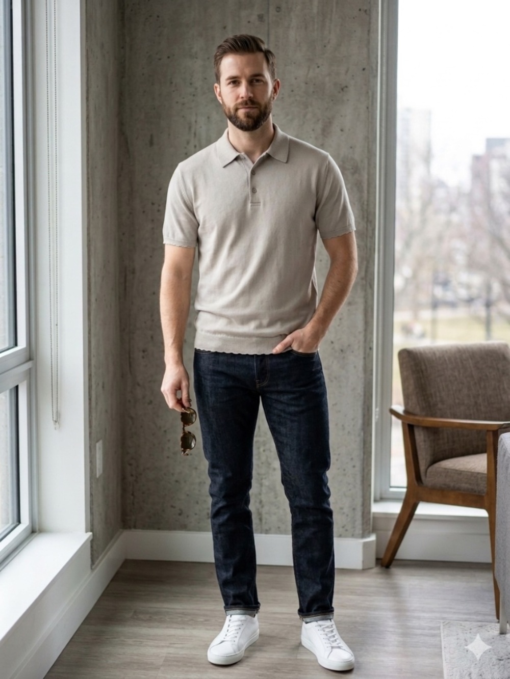 Calvin Klein Grey Polo Size L 100% Cotton